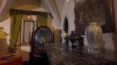 Sintra 'da tarihi kraliyet mimarisinin sergilendiği Pena Sarayı' nın iç manzarası