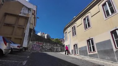 Lizbon 'un şehir cazibesini gösteren yürüme görüntüsü