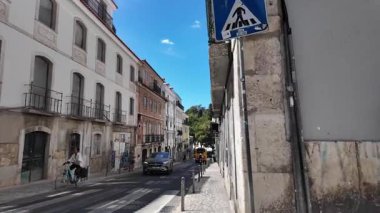 Lizbon POV seyahat ve turizm içeriği için yürüme görüntüleri