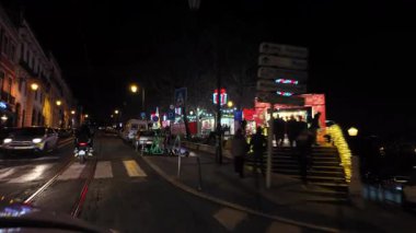 Lizbon kış tatili manzarasında POV yolculuğu