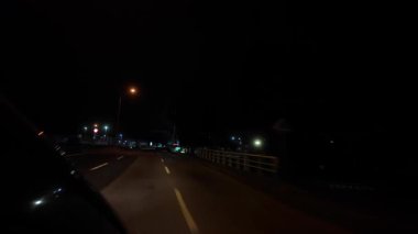 Lizbon Şehri Gece Yarışı Araba Penceresinden