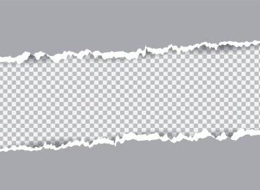 Şeffaf arkaplan üzerine yırtık kağıt, Şeffaf arkaplan ile yırtılmış Gri Kağıt Kenarlığı, yırtık kağıt arkaplan, boşluk ile yırtık kağıt,
