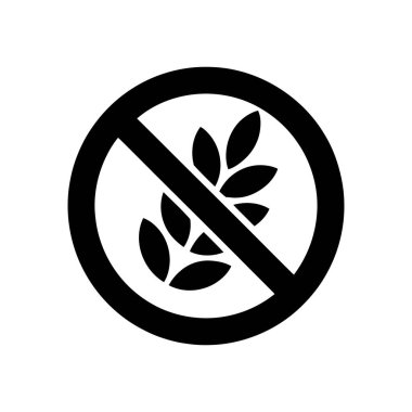 This is a clear, simple black and white gluten-free symbol, indicating the absence of gluten. Suitable for dietary needs or food packaging. White background.