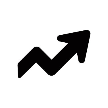 Upward-pointing zigzagging black arrow vector icon on a clean white background, symbolizing growth, success, positive progress, and forward momentum. Simple, versatile graphic design element.