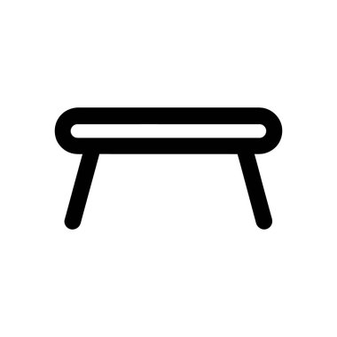 This minimalist vector shows a black table outline icon against a clean white background, ideal for applications in furniture design and home decor concepts.