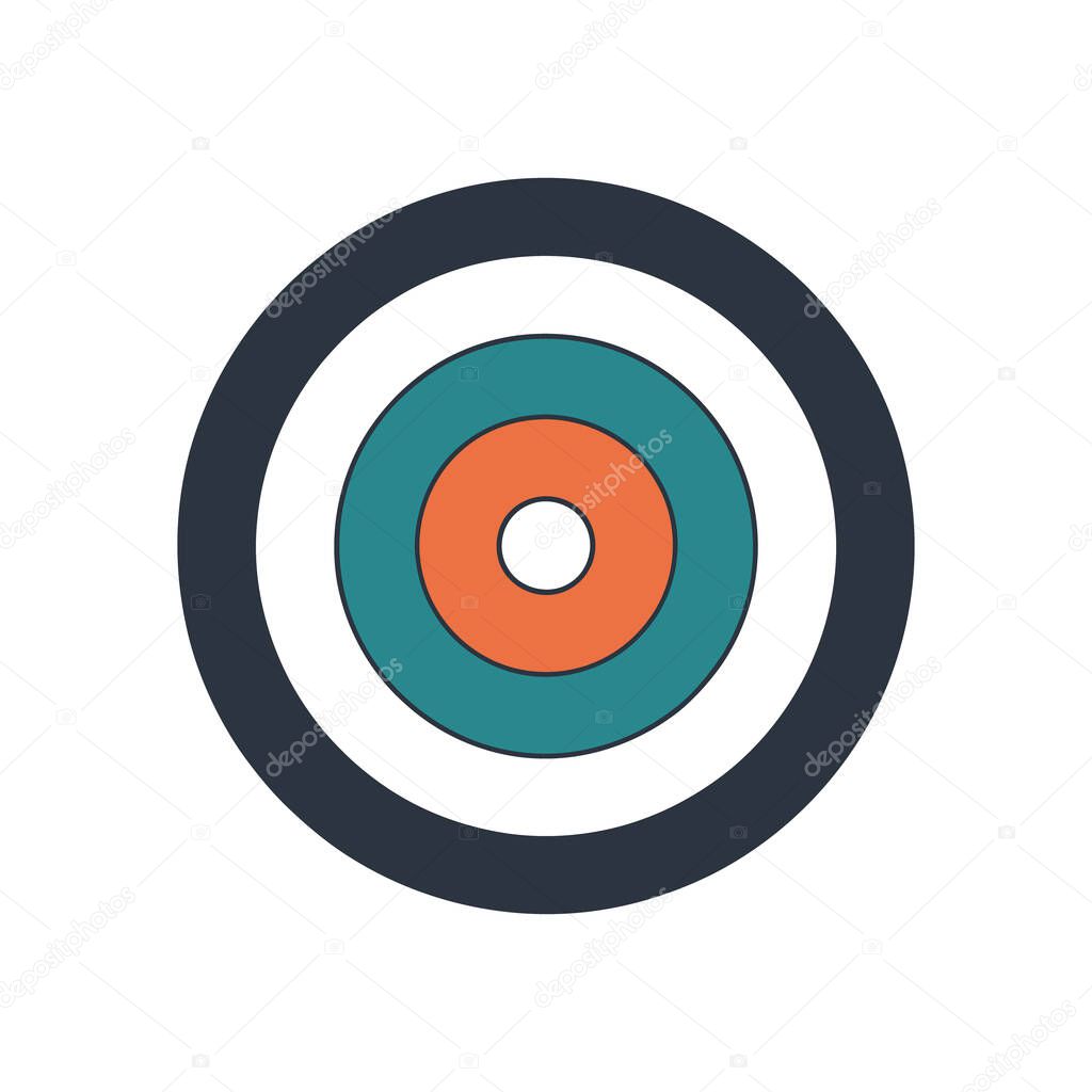Concentric circles vector with navy blue, teal, and orange on white background. The design is simple, geometric, and modern. Ideal for graphic design and illustration use.
