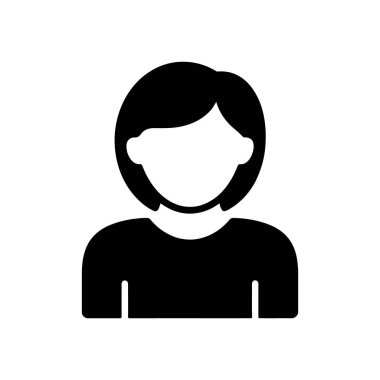 Beyaz arka planda izole edilmiş, kısa saçlı ve sade giysili bir kadın avatar ikonu. Kullanıcı profilleri veya arayüz tasarımı için uygun.