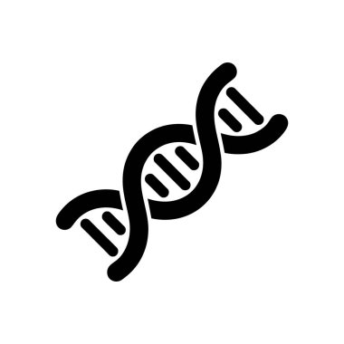 Siyah DNA çift sarmallı sarmalın vektör çizimi molekülün bükülmüş merdiven şeklini gösteriyor. Çok yönlülük için temiz beyaz bir arkaplanda izole edilmiş.
