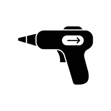 Tek bir siyah yapıştırıcı silah vektör çizimi temiz beyaz arkaplan üzerinde, çeşitli uygulamalar için el yapımı, diy projeleri ve tasarım unsurları için ideal.