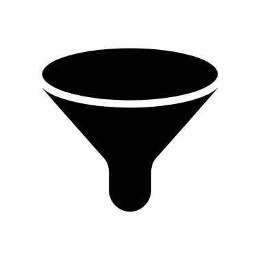 Siyah bir huninin basit, minimalist bir vektör grafiği. Simge, web tasarımı veya grafik projelerinde kullanmak için mükemmel olan temiz beyaz bir arkaplanda izole edilmiştir..