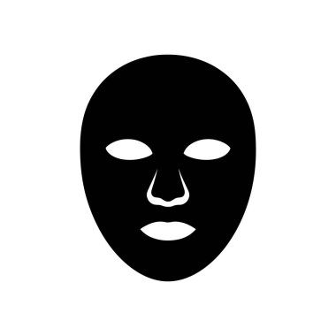 Bu resim, temiz beyaz bir arkaplanda izole edilmiş beyaz detaylarla çarpıcı bir siyah yüz maskesi gösteriyor. Minimalist tasarım çeşitli yaratıcı projeler için mükemmeldir..