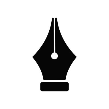 İzole edilmiş, monokrom ve beyaz arka planda bulunan eski bir dolmakalem ucunun detaylı vektör çizimi. Yazmak, edebiyat veya grafik tasarım için mükemmel.