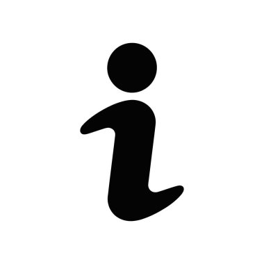 Çok yönlü tasarım uygulamaları için mükemmel bir açık ve özlü sembol sağlayan, beyaz bir arkaplan karşısında vektör biçiminde bir siyah bilgi simgesi oluşturur.