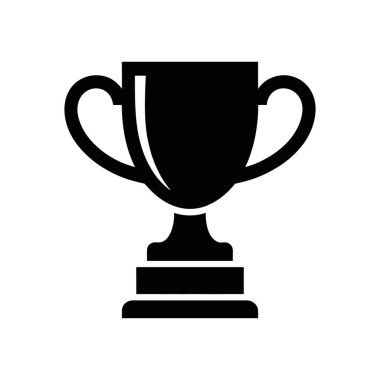 Siyah bir kupanın temiz ve izole edilmiş bir vektör grafiği, kulplu klasik bir fincan şekli, katmanlı bir kaidede oturuyor. Başarı ve ödül tasvirleri için mükemmel..