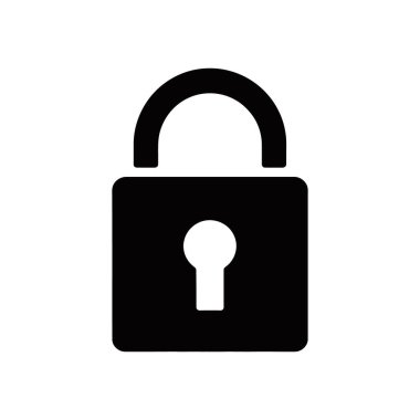 Beyaz arka planda asma kilit simgesi var. Güvenlik, gizlilik, koruma ve erişim kontrolünü temsil etmek için mükemmel. Web sitelerinde, uygulamalarda veya sunumlarda kullan.