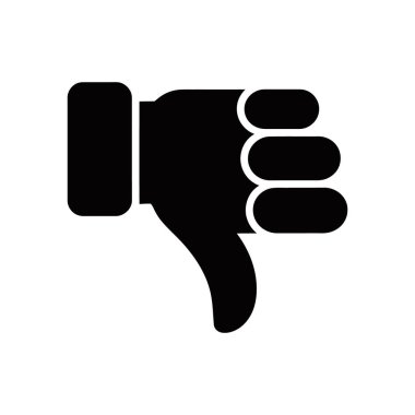 Beyaz arkaplandaki siyah başparmaklı aşağı vektör simgesinin izole edilmiş bir çizimi, onaylamamayı, olumsuz geri bildirimi veya anlaşmazlığı temsil ediyor. Sosyal medya için sembolik grafikler.