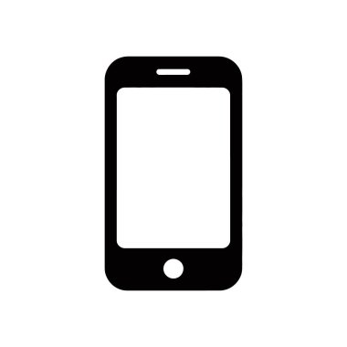 Yuvarlak köşeli siyah akıllı telefon ikonu. Basit modern tasarım uygulama arayüzleri, web siteleri veya grafik projeleri için mükemmeldir. Beyaz arkaplan üzerindeki minimalist vektör.