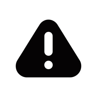 İçinde ünlem işareti olan siyah bir üçgenin basit ve temiz bir vektör görüntüsü. Uyarı işaretleri, uyarılar, hata iletileri veya eylem düğmesine çağrı için uygundur.
