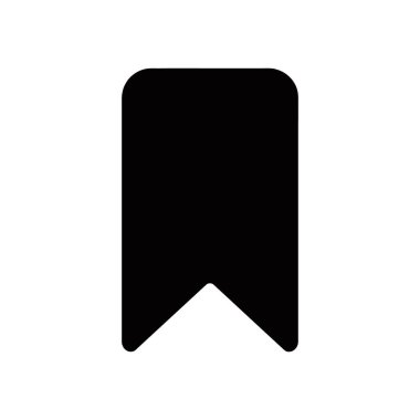 Beyaz arkaplan üzerinde siyah yer imi simgesi oluşturur. Tasarımı yuvarlak köşeler ve belirgin bir alt kenar içerir, bir kaydetme veya favori fonksiyon ima eder.