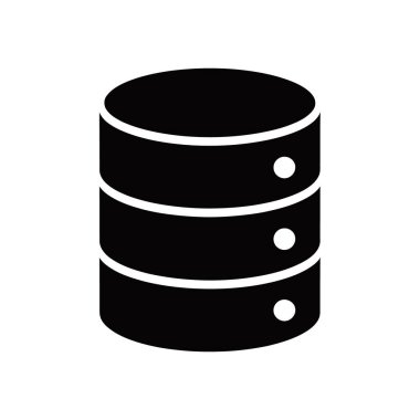 İzole edilmiş veritabanı sunucu depolama vektör resimleme. Beyaz aksanlı üç katmanlı bir silindir sunucu, veri ve teknoloji projeleri için ideal. Beyaz arkaplan.