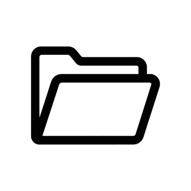 Temiz beyaz arkaplan üzerindeki basit siyah çizilmiş bir dizin simgesinin izole edilmiş vektör illüstrasyonu. Veri depolama, dosya yönetimi veya organizasyon için mükemmel.