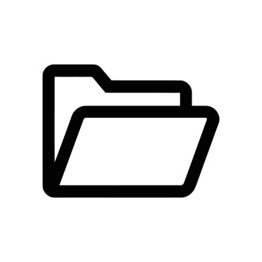 Siyah ana hatlı, yuvarlak kenarlı bir dizin simgesinin izole edilmiş vektör illüstrasyonu, düz beyaz bir arkaplana karşı sergileniyor, dizaynını vurguluyor.