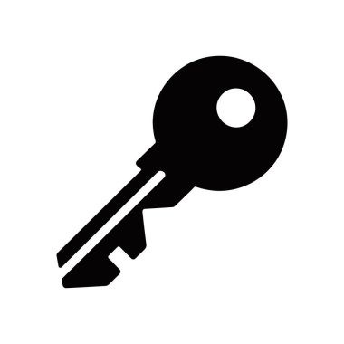 Bu izole edilmiş vektör illüstrasyonunda beyaz zemine karşı basit, temiz ve simetrik bir siyah anahtar simgesi sergilenmektedir. Çeşitli tasarım uygulamaları için mükemmel.