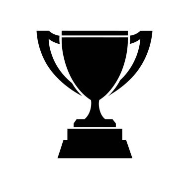 Ayrıntılı tabanlı ve beyaz arka planda çeşitli tasarım amaçları için uygun tutacakları olan bir kupa kupasının izole edilmiş, basit siyah-beyaz çizimi..