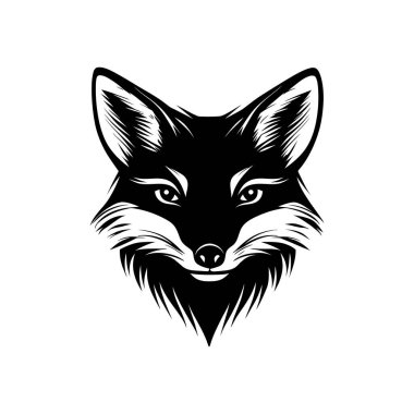 Katı siyah siluet içinde bir tilki kafasının zarif vektör simgesi. Basit ve modern, cesur bir hayvan sembolüne ihtiyaç duyan logolar, markalar veya tasarımlar için ideal..