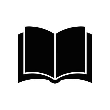 Bu minimalist vektör simgesi, eğitim, öğrenme veya okumayla ilgili tasarımlar için mükemmel olan açık bir kitabı betimliyor. Temiz beyaz bir arkaplanda izole edilmiş..