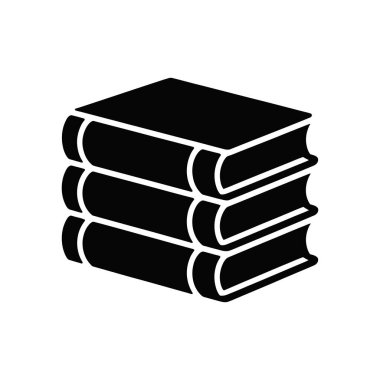 Vektör illüstrasyonu üç kitaplık basit, minimalist siyah bir ikonu gösteriyor. Bu grafik bilgiyi, eğitimi veya kütüphaneleri sembolize etmek için mükemmeldir..