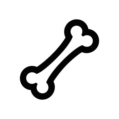 Basit bir kemik simgesinin izole edilmiş vektör çizimi. Tıbbi tasarımlar, cadılar bayramı dekorasyonları, bilim kaynakları ya da beyaz arka planda evcil hayvan yiyeceği markaları için iyidir..