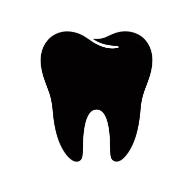 Beyaz arka planda, diş sağlığı, hijyen ve dişçilik kavramlarını temsil eden tek bir siyah dişin izole edilmiş vektör çizimi. Tıbbi ve sağlık tasarımları için ideal.