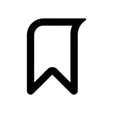 Web siteleri, mobil uygulamalar ve grafik tasarım projeleri için minimalist biçim, kullanılabilir vektör biçimi, beyaz arkaplan üzerindeki siyah çizili yer imi simgesinin stok vektör ilülasyonu.