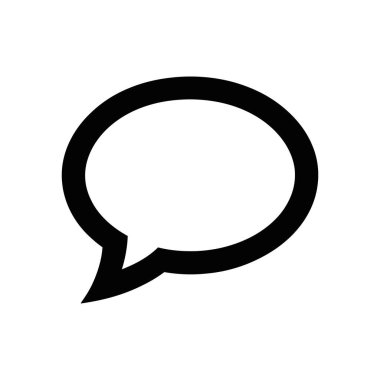 Basit, koyu siyah bir konuşma balonu simgesi. İletişim, sohbet, mesaj ya da diyalog için mükemmel bir tasarım. Kolay kullanım için beyaz bir arkaplanda izole.