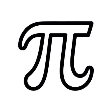 Bu temiz, minimalist vektör simgesi, Pi sembolünü beyaz bir arkaplan üzerine kurulu koyu siyah bir ana hatla gösterir. Çeşitli matematik, eğitim ve tasarım bağlamları için mükemmel..