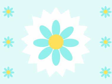 Orta büyüklükte çiçek desenli şirin pastel papatya deseni. Bahar arkaplanı ya da çocuk tasarımı için mükemmel.