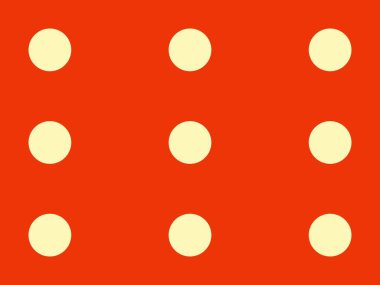 Turuncu Arkaplanda Beyaz Çemberli Minimalist Polka Nokta Deseni