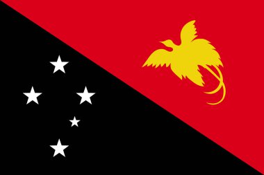 Papua Yeni Gine bayrak desenli arka plan. Gerçekçi ulusal bayrak tasarımı. Soyut vektör şablonu.