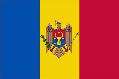 Moldova flag pattern background. Realistic national flag design. Abstract vector template.