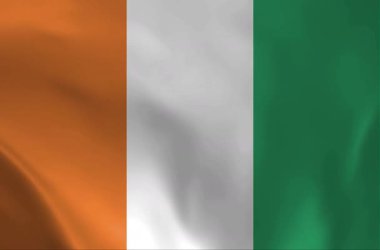 Fildişi Sancak Dalgalanması Yüksek Kaliteli Kumaş Animasyonu Fildişi Sahili Ulusal Sembolü