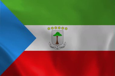 Ekvator Ginesi Bayrak Dalgalama Döngüsü Arma ve Mavi Üçgen Armalı Ulusal Üçgen Canlandırması