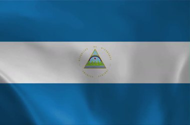 Nikaragua ulusal bayrağının yüksek kaliteli animasyonu. Mavi ve beyaz çizgili, merkezi armalı. Orta Amerika mirasının ve kimliğinin sembolik bir temsili..