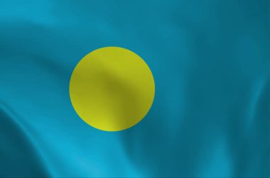 Palau Cumhuriyeti ulusal bayrağının yüksek kaliteli bir animasyonu. Mavi bir alanda sarı dolunayın yer aldığı bu kusursuz döngü seyahat, miras ve okyanus içeriği için idealdir..