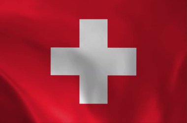 İsviçre bayrağının yüksek kaliteli animasyonu. Gerçekçi kumaş dokuları ve pürüzsüz el sallama hareketleri olan kırmızı bir alanda beyaz bir haç. Avrupa kavramları için mükemmel.