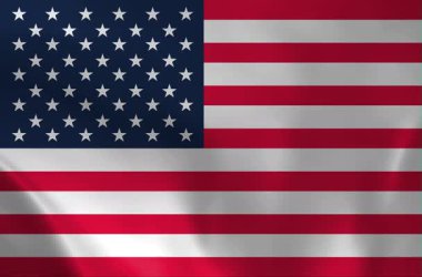 Rüzgarda dalgalanan Amerikan bayrağının yüksek kaliteli animasyonu. Yıldızlar ve Şeritler 'in kusursuz döngüsü, ABD haberleri, vatansever tatiller ve 4 Temmuz kutlamaları için mükemmel.
