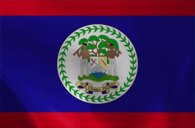 Belize bayrağının hareketli olduğu yüksek kaliteli, gerçekçi bir video. Bu bayrak, ülkenin bağımsızlık kütük tarihi ve Karayipler ve Orta Amerika kimliğini sembolize ediyor..