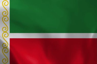 Çeçenistan Cumhuriyeti 'nin (Çeçenistan) yüksek kaliteli 3D bayrağı. Ulusal yeşil, beyaz, kırmızı bantlar ve altın süslemeleri içeren ayrıntılı ipek kumaş dokusu. Vatansever tasarımlar için ideal.