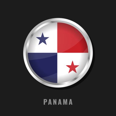 Panama yuvarlak çerçeveli ulusal bayrak. Panama 'nın dairesel parlak bayrağı.