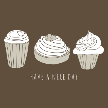 yazı ile lezzetli cupcakes